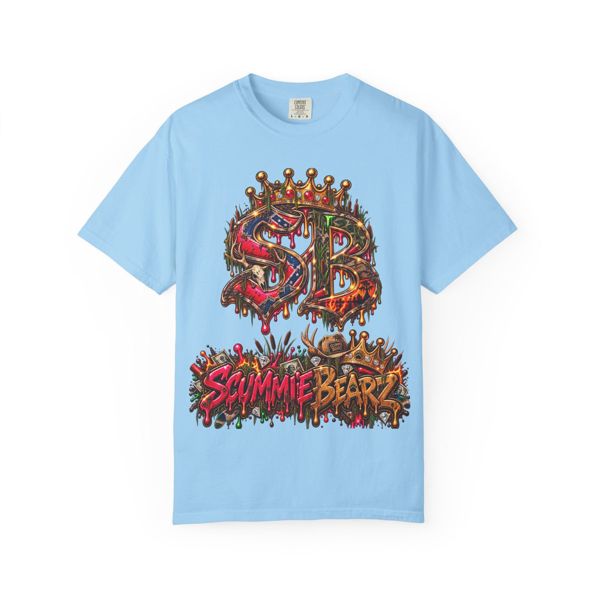 Unisex Garment-Dyed T-shirt-HILLBILLY CROWN SB LOGO HILLBILLY CASINO -SCUMMIEBEARZ™