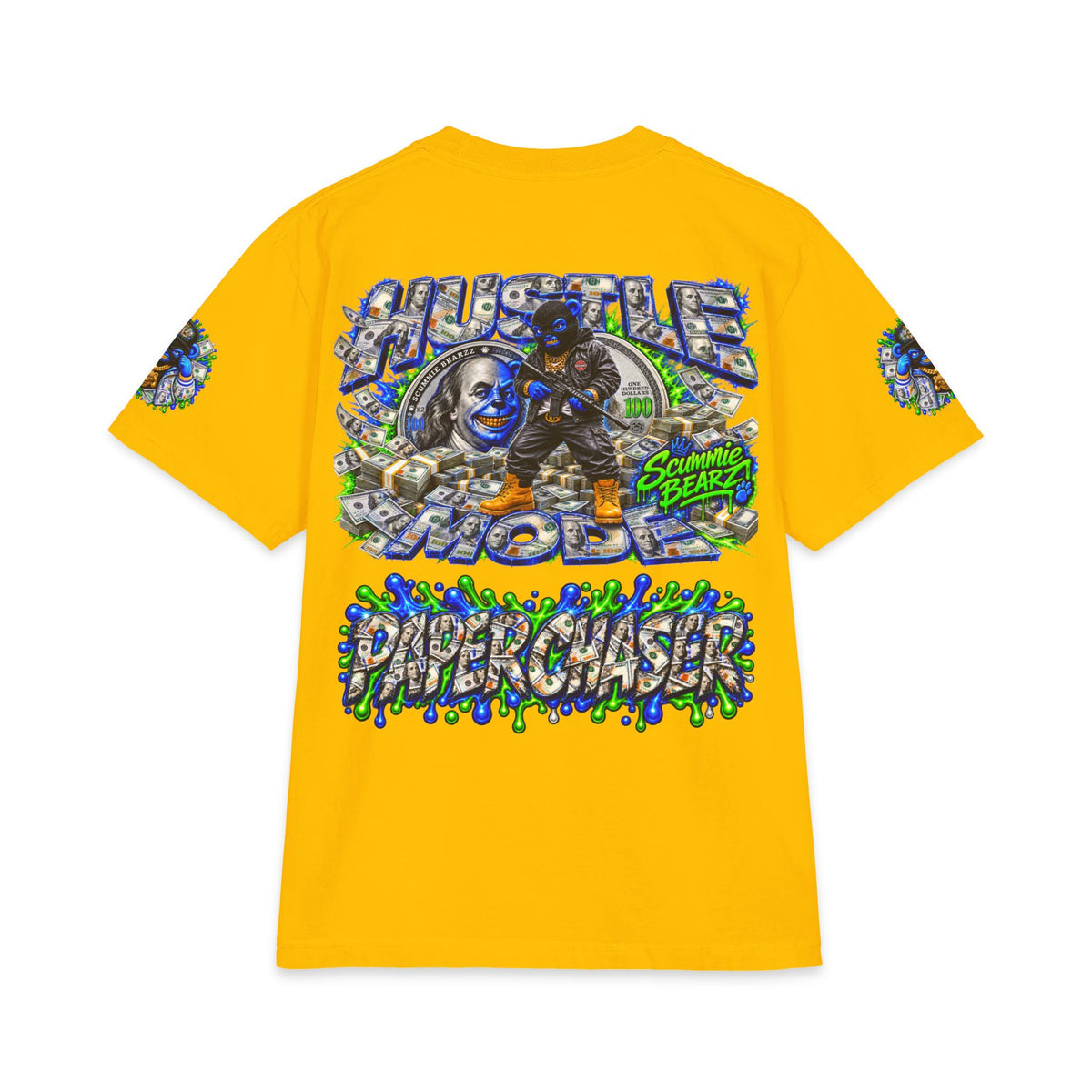 Hustle Mode, Green Remix | SCUMMIEBEARZ™ Shaka Wear Heavyweight Tee