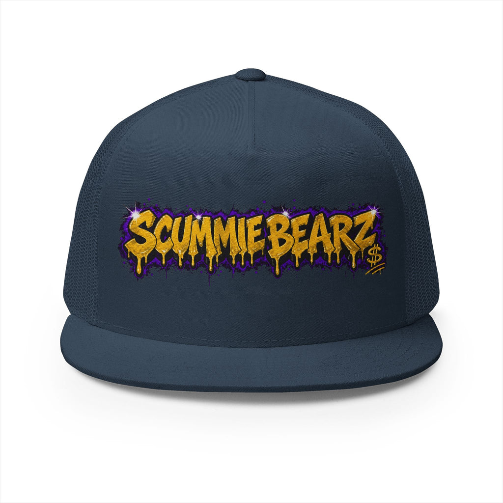 5 Panel Trucker Cap-GOLD/PURPLE SCUMMIEBEARZ LOGO-SCUMMIEBEARZ™