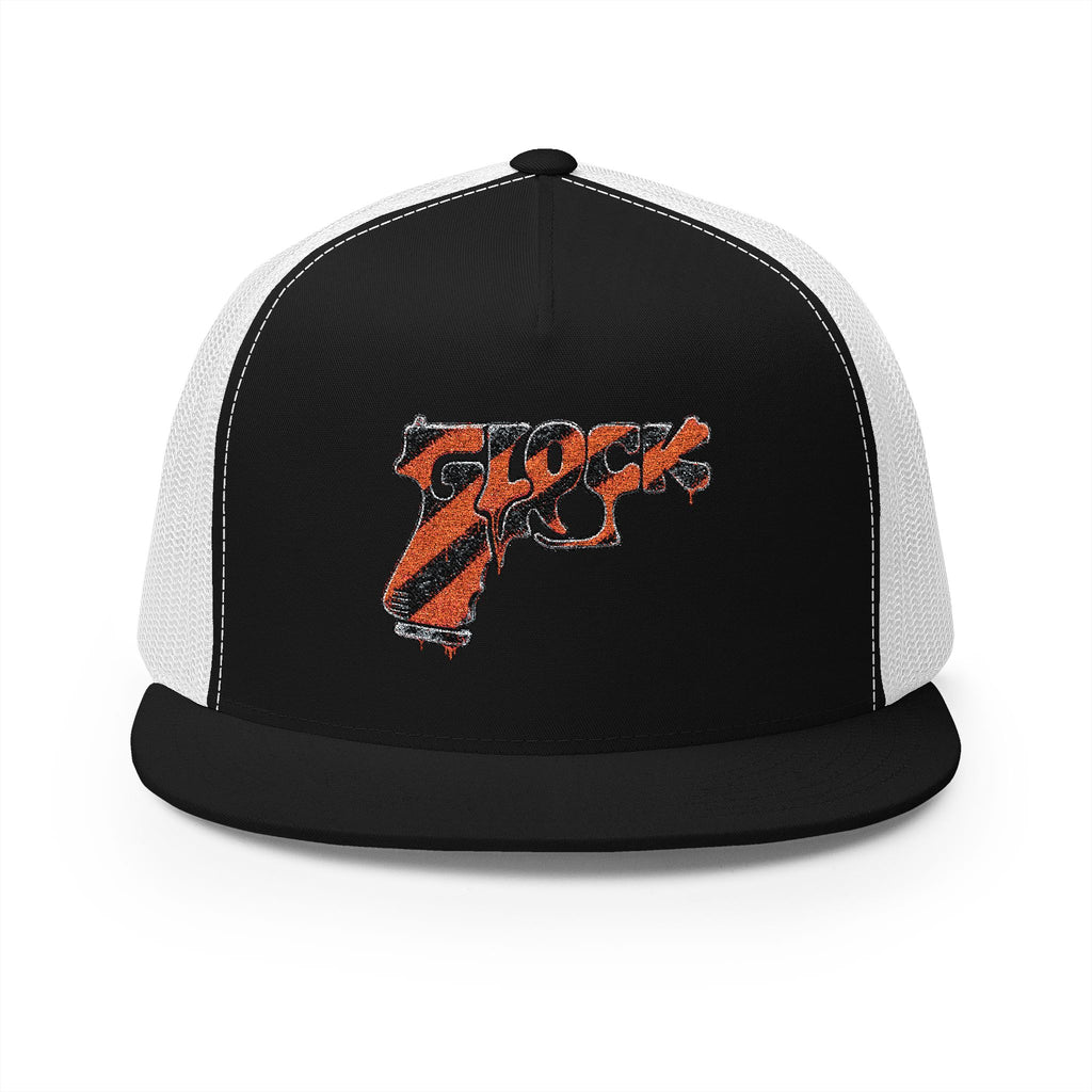 5 Panel Trucker Cap-ORANGE GLOCK LOGO-SCUMMIEBEARZ™️