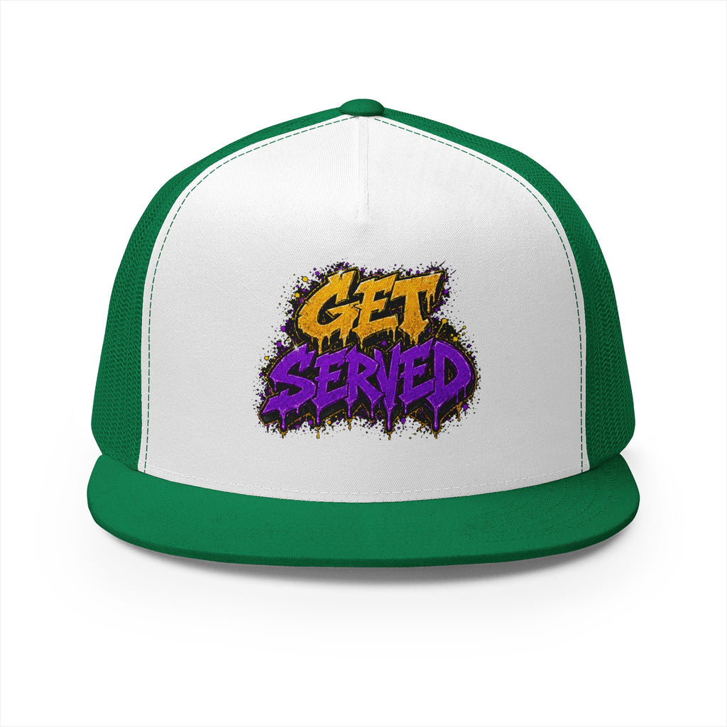 5 Panel Trucker Cap-GOLD/PURPLE GET SERVED-SCUMMIEBEARZ™