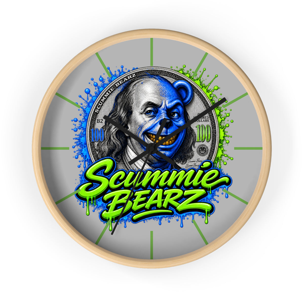 Wall Clock-BENJAMIN FRANKLIN LOGO-SCUMMIEBEARZ™️