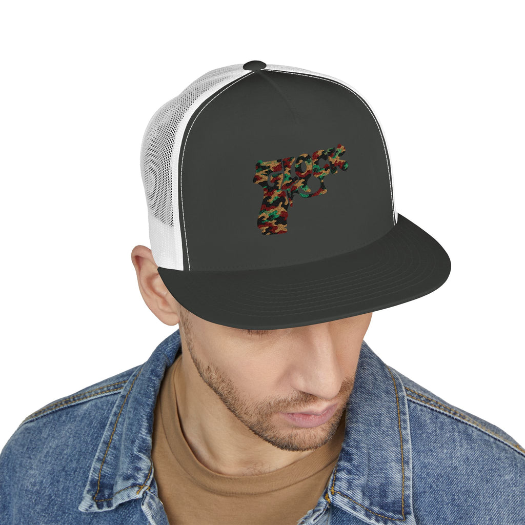 5 Panel Trucker Cap-CAMOUFLAGE GLOCK LOGO-SCUMMIEBEARZ™️