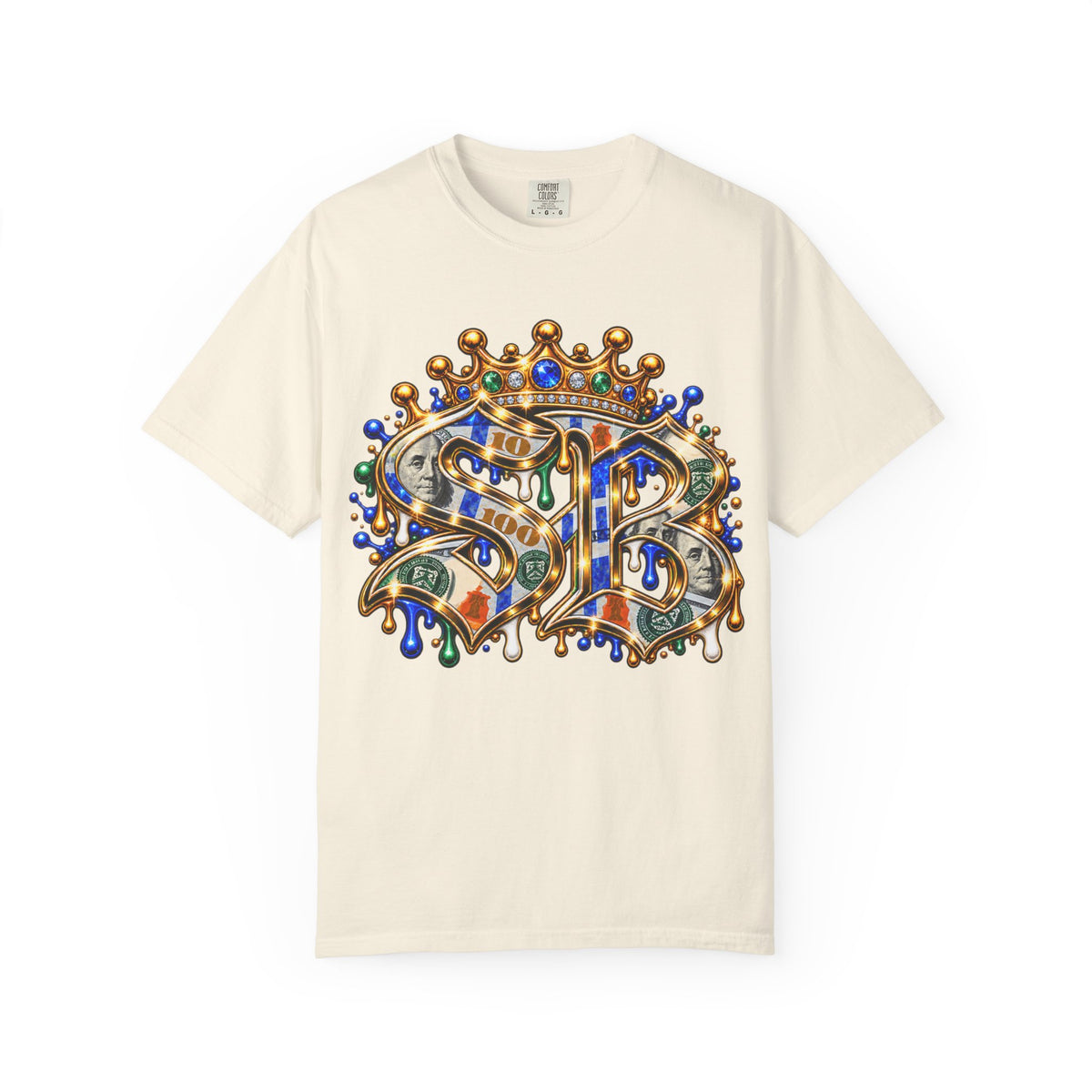 Unisex Garment-Dyed T-SHIRT- HUSTLE MODE/SB CROWN LOGO-SCUMMIEBEARZ™