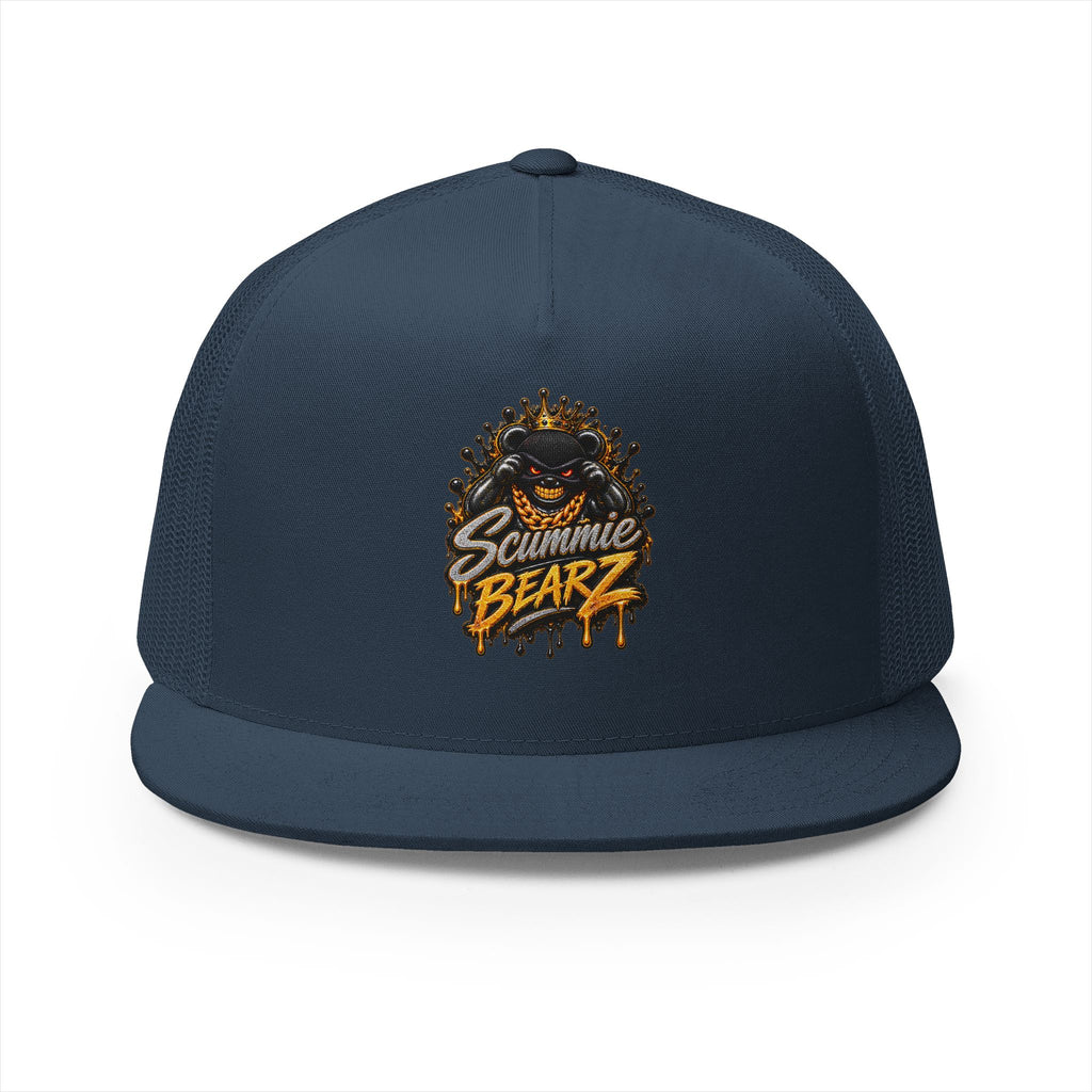 5 Panel Trucker Cap-SILVER/GOLD MASK LOGO-SCUMMIEBEARZ™