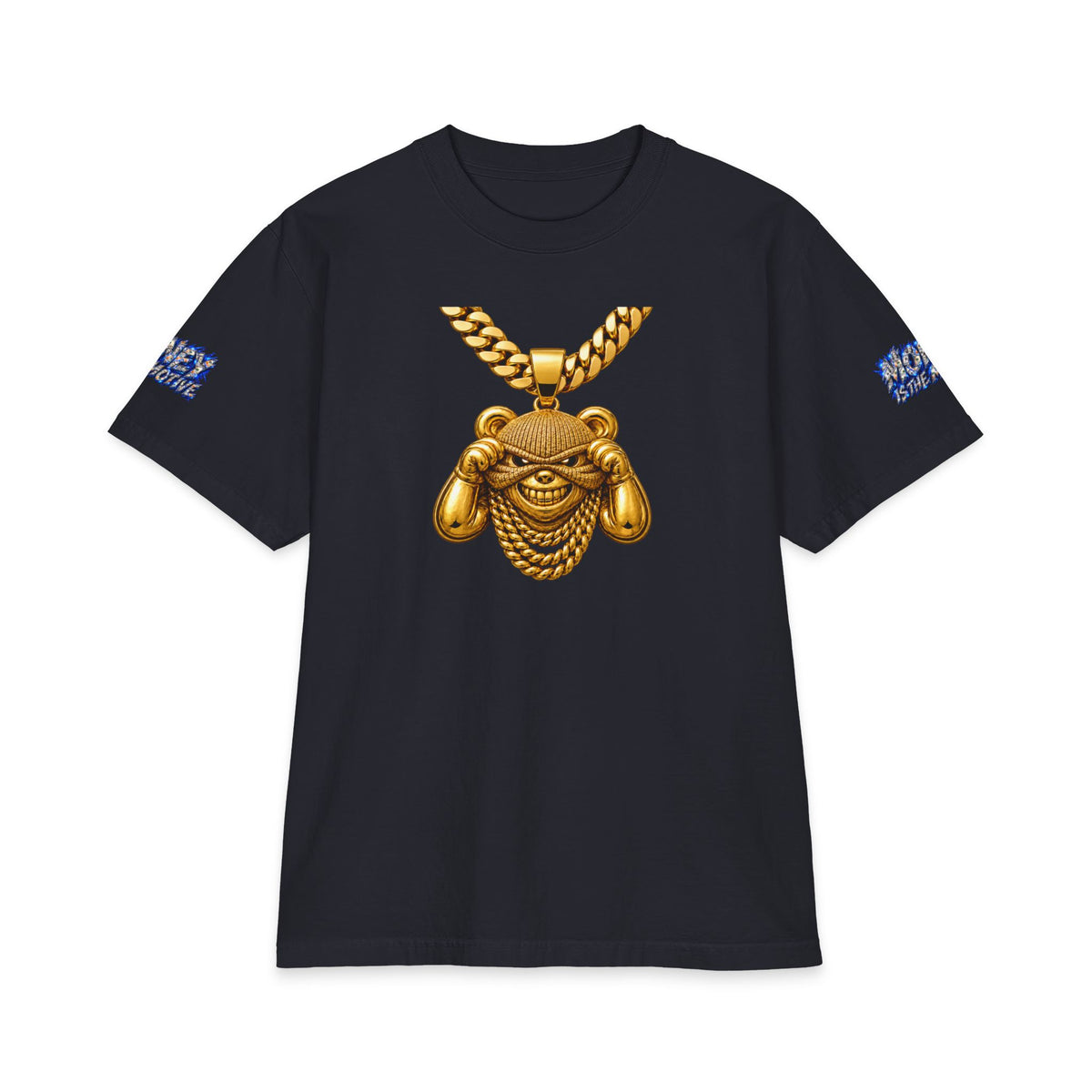 Money Is The Motive Gold Pendant | SCUMMIEBEARZ™ Shaka Wear Heavyweight Tee