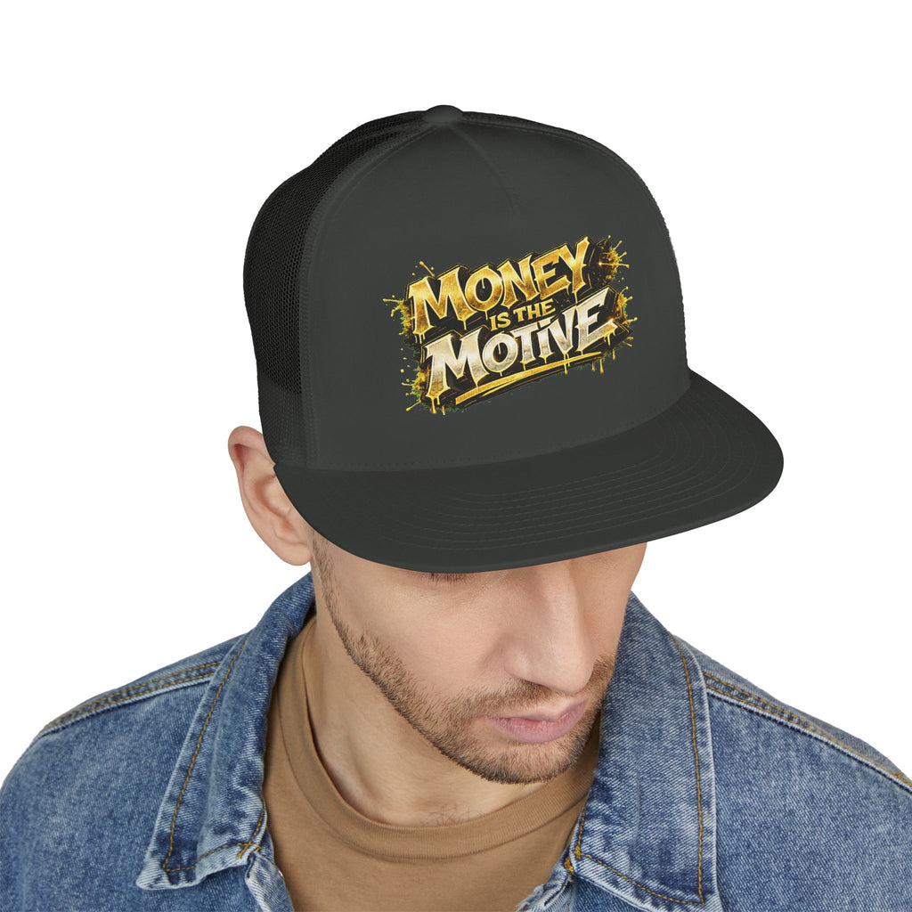 5 Panel Trucker Cap-GOLD MONEY IS THE MOTIVE-SCUMMIEBEARZ™