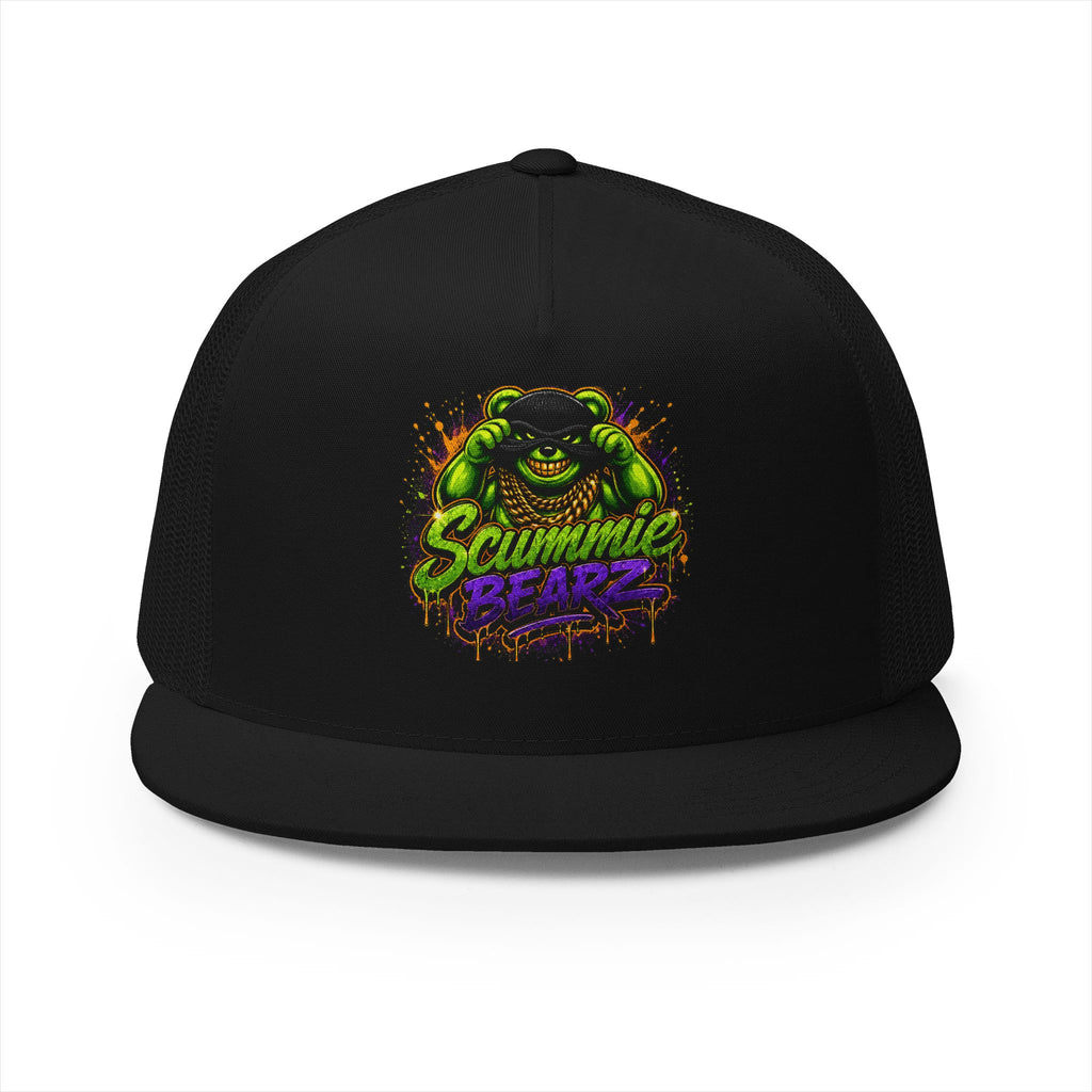 5 Panel Trucker Cap-GREEN/PURPLE MASK LOGO-SCUMMIEBEARZ™
