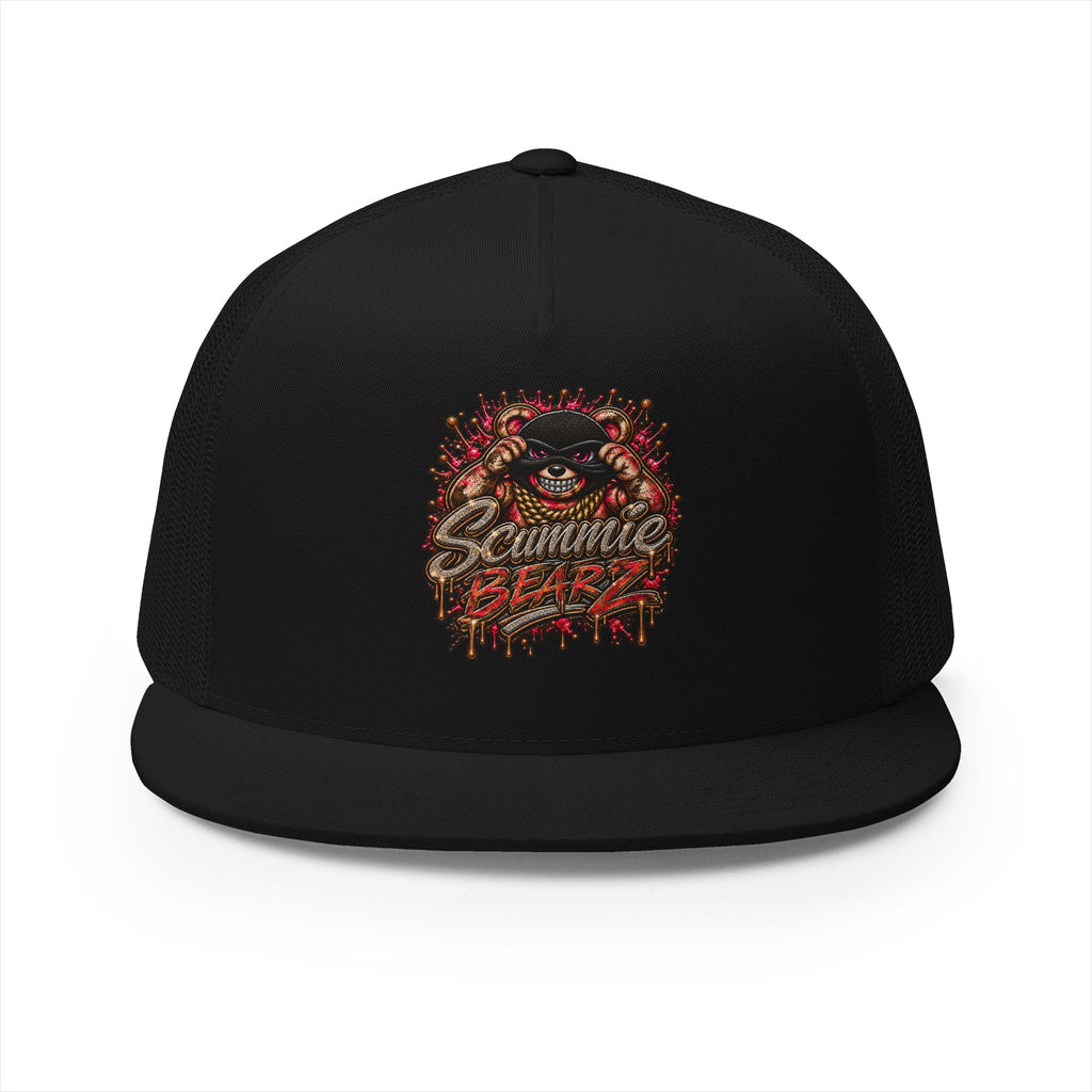 5 Panel Trucker Cap-RED/GOLD MASK LOGO-SCUMMIEBEARZ™