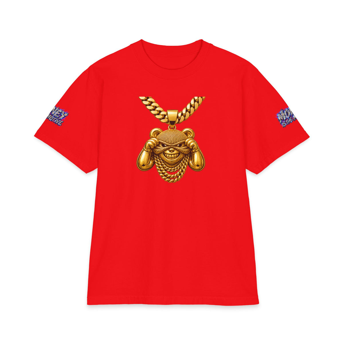 Money Is The Motive Gold Pendant | SCUMMIEBEARZ™ Shaka Wear Heavyweight Tee