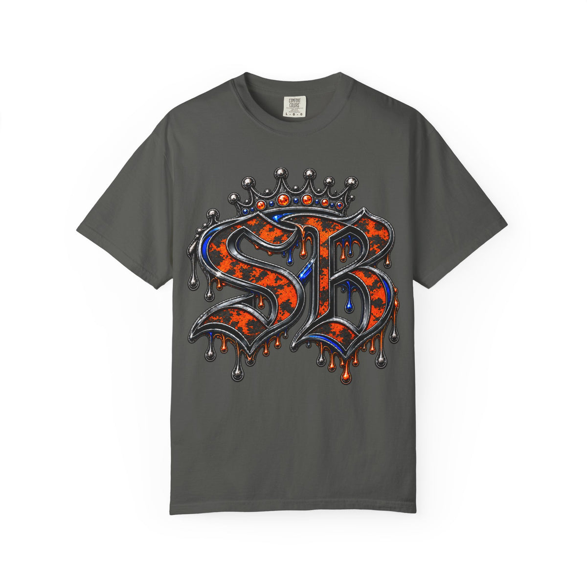 Unisex Garment-Dyed T-shirt-SB CROWN LOGO STRESS BOX LOCKED UP COLLECTION-SCUMMIEBEARZ™
