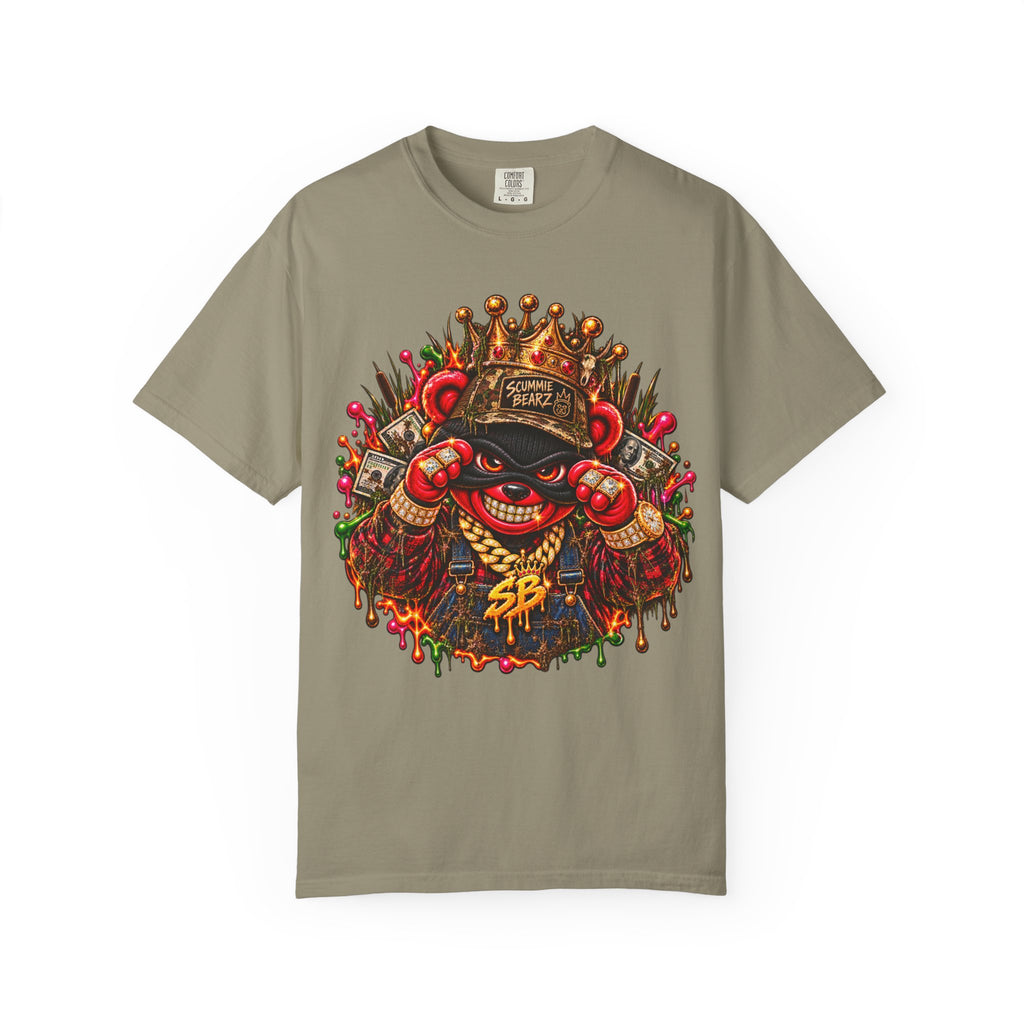 Unisex Garment-Dyed T-shirt-HILLBILLY cROWN MASK/GLOCK LOGO-SCUMMIEBEARZ™️
