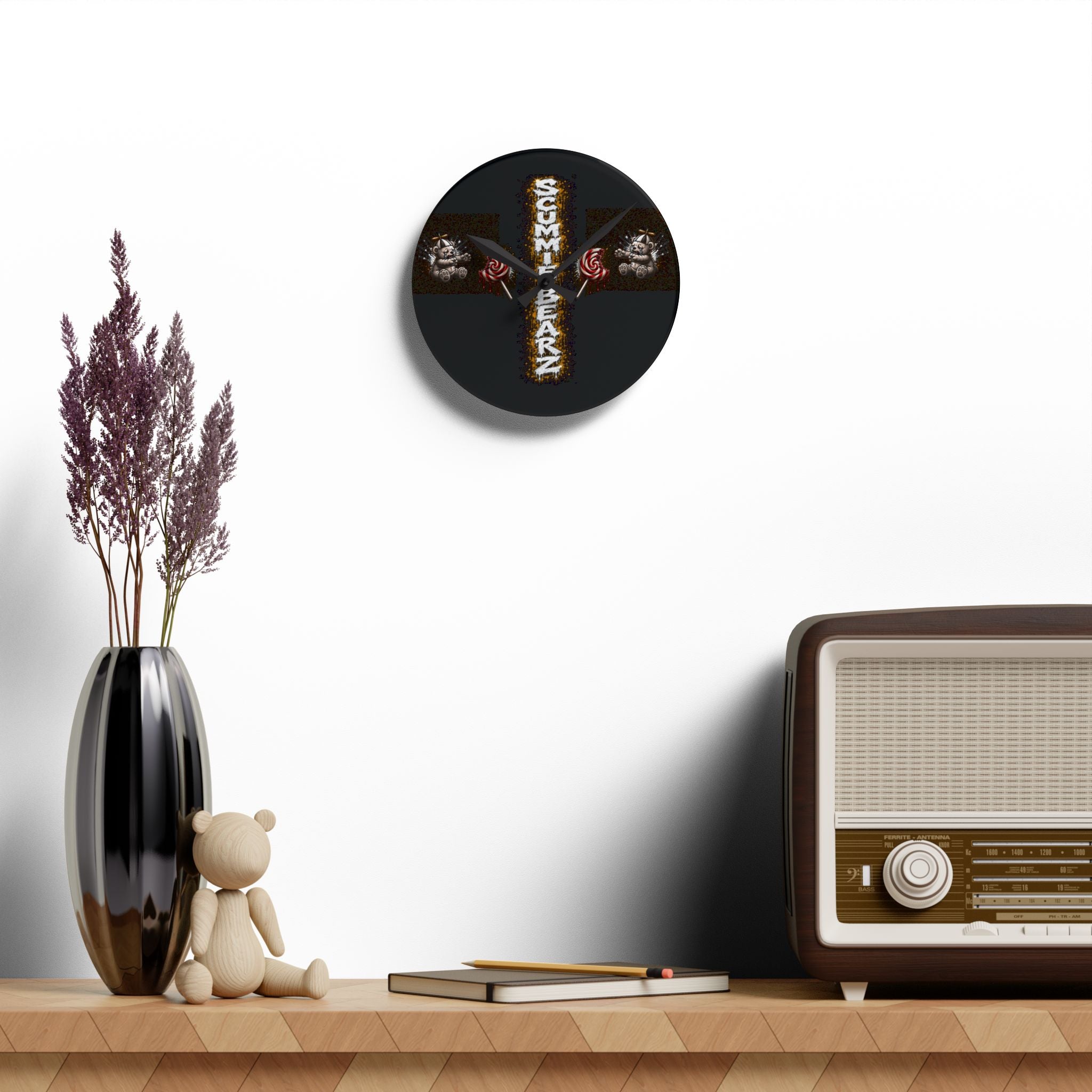 Acrylic Wall Clock-Baby Scummie Bearz