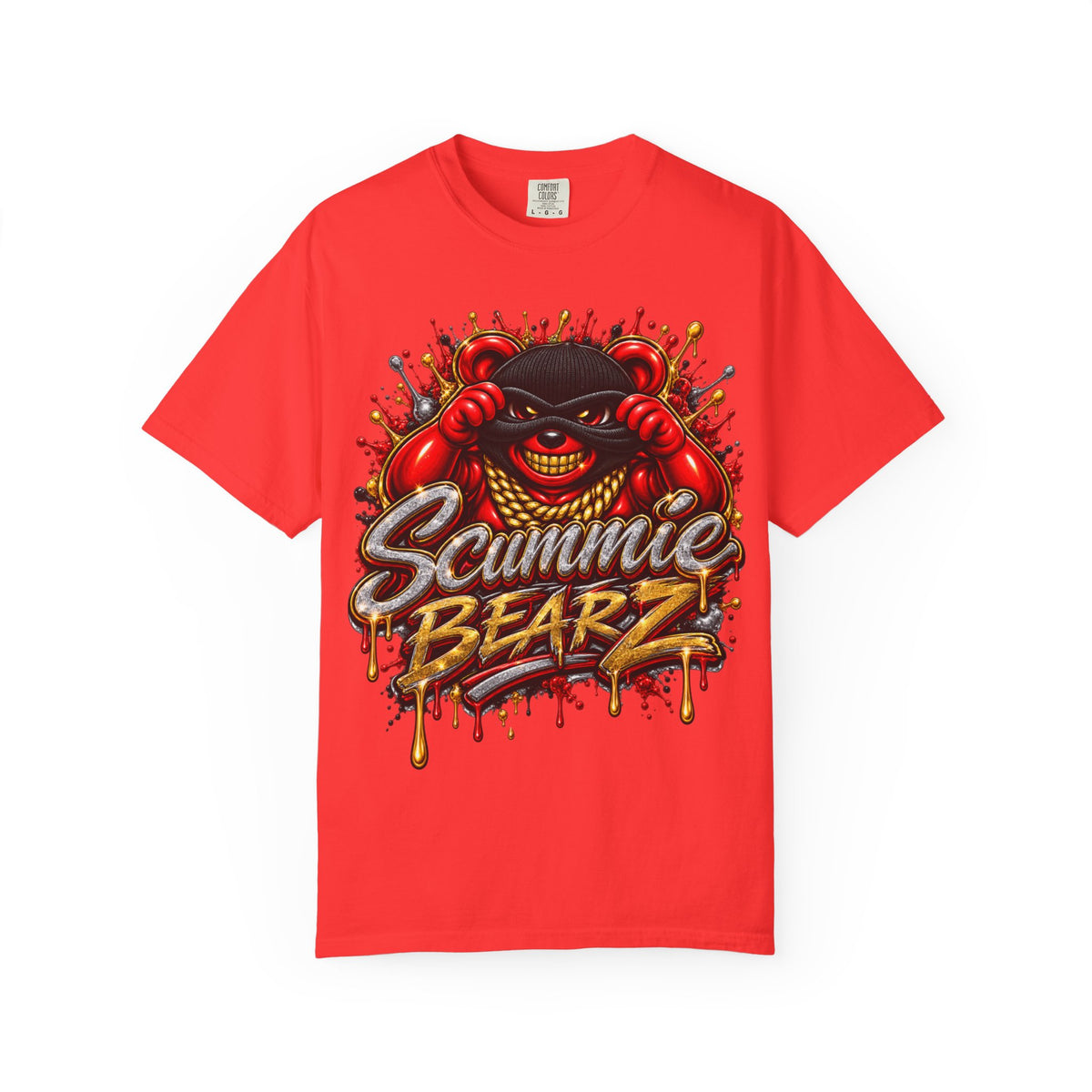 Unisex Garment-Dyed T-SHIRT- COVERED BY THE Blood/MASK LOGO-SCUMMIEBEARZ™