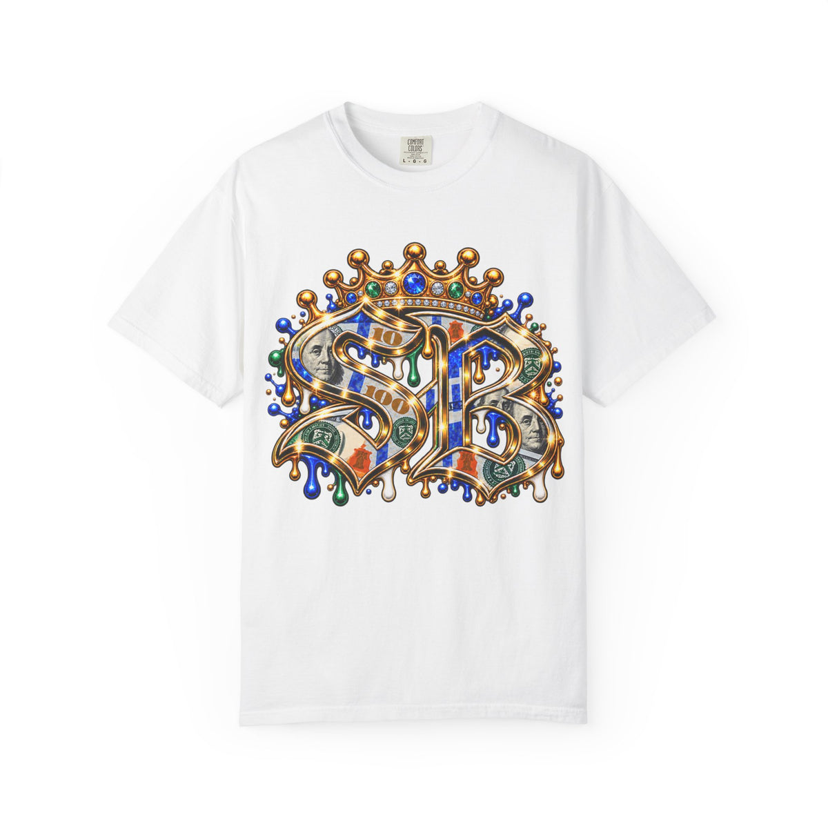 Unisex Garment-Dyed T-SHIRT- HUSTLE MODE/SB CROWN LOGO-SCUMMIEBEARZ™