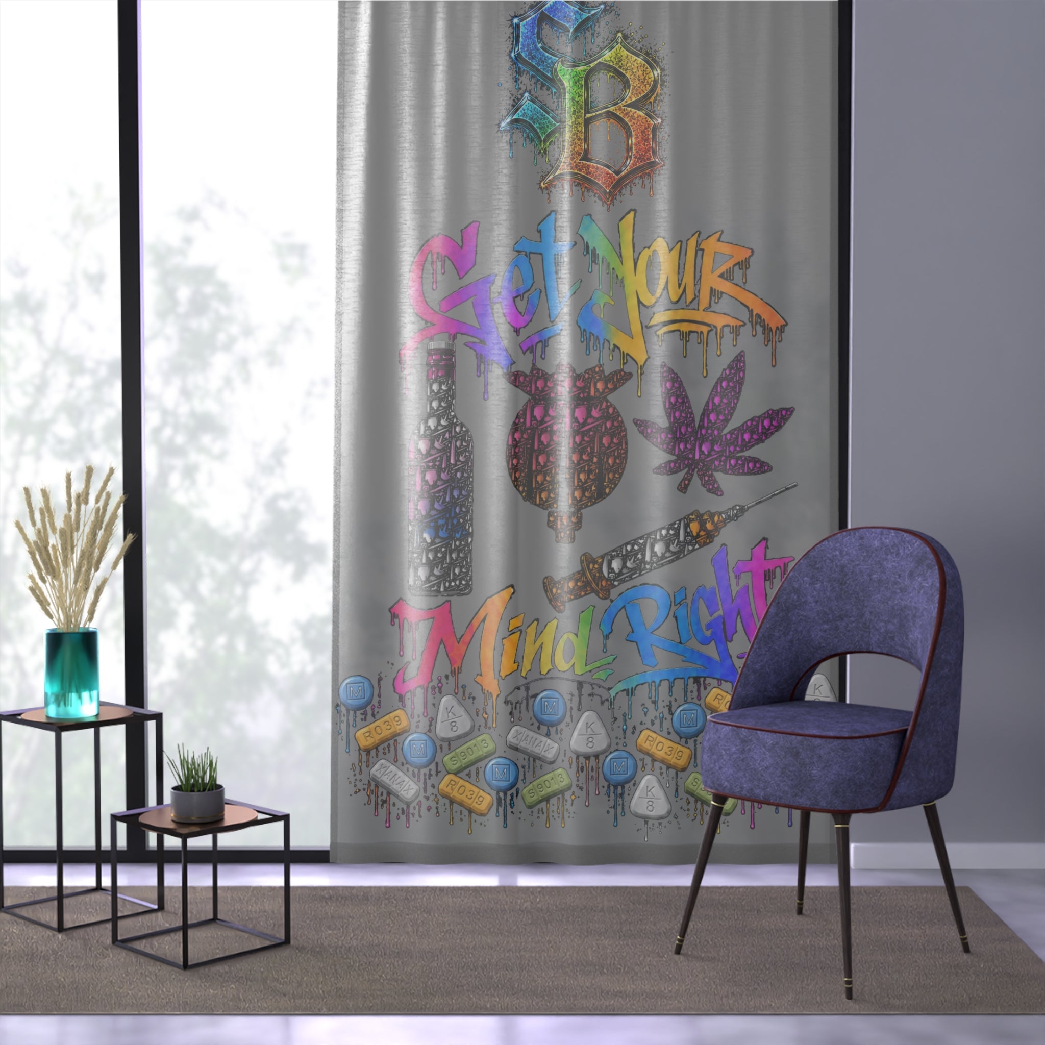 Window Curtain-Get Your Mind Right-SCUMMIEBEARZ™