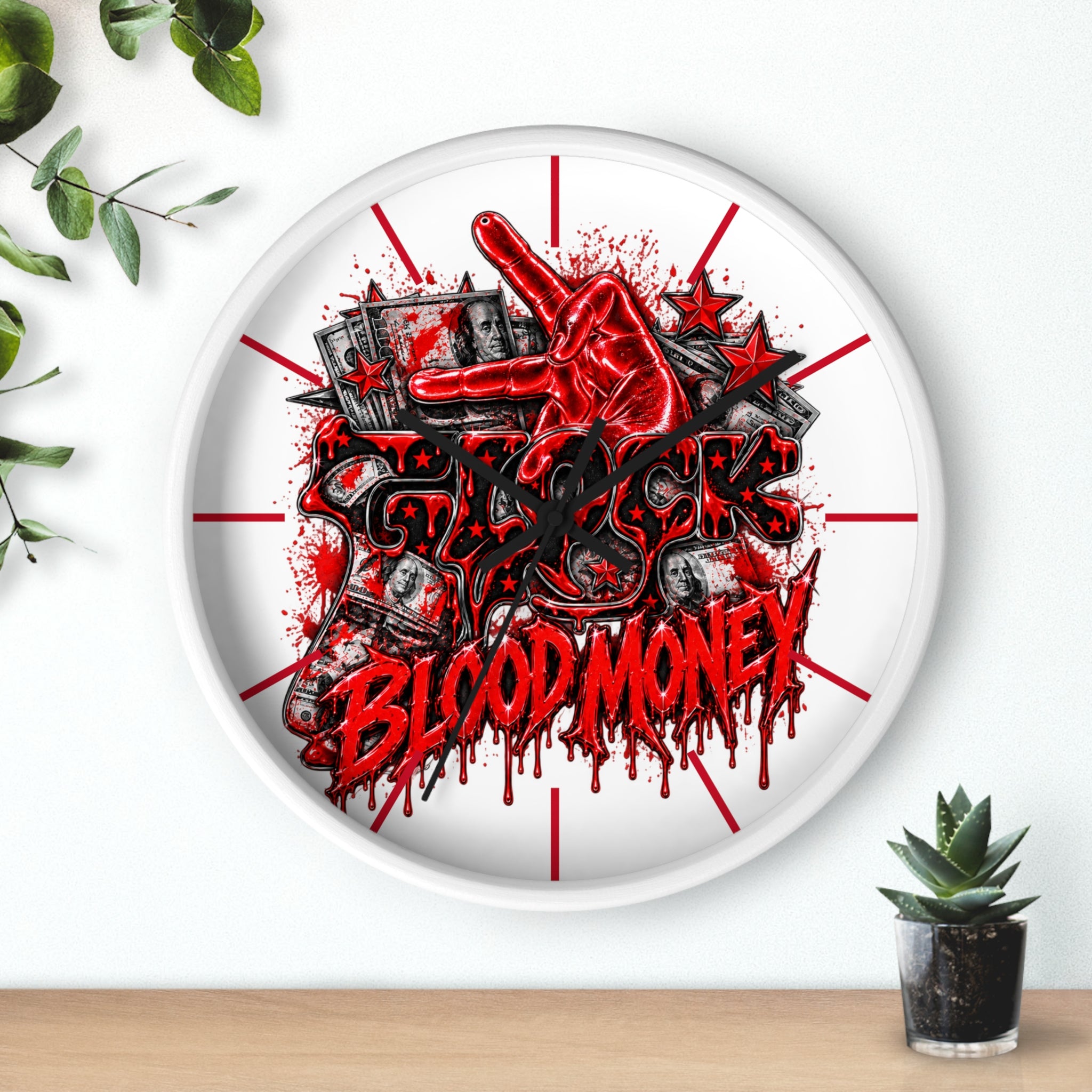 Wall Clock-Blood Money Glock-SCUMMIEBEARZ™️