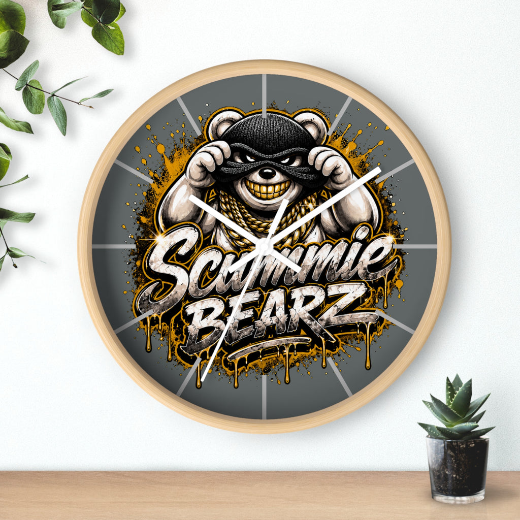 Wall Clock-Gold and Silver Logo-SCUMMIEBEARZ™