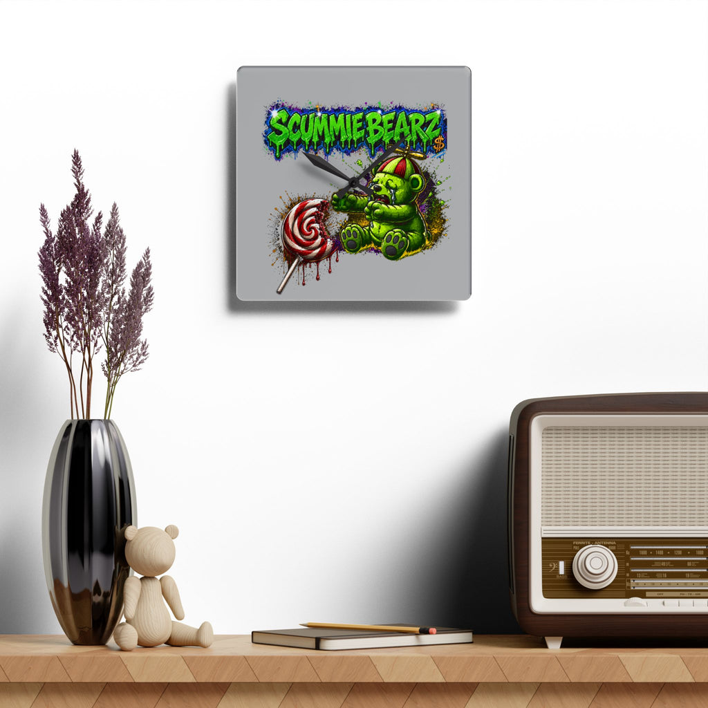 Acrylic Wall Clock-Stealing Candy From A Baby Neon Green