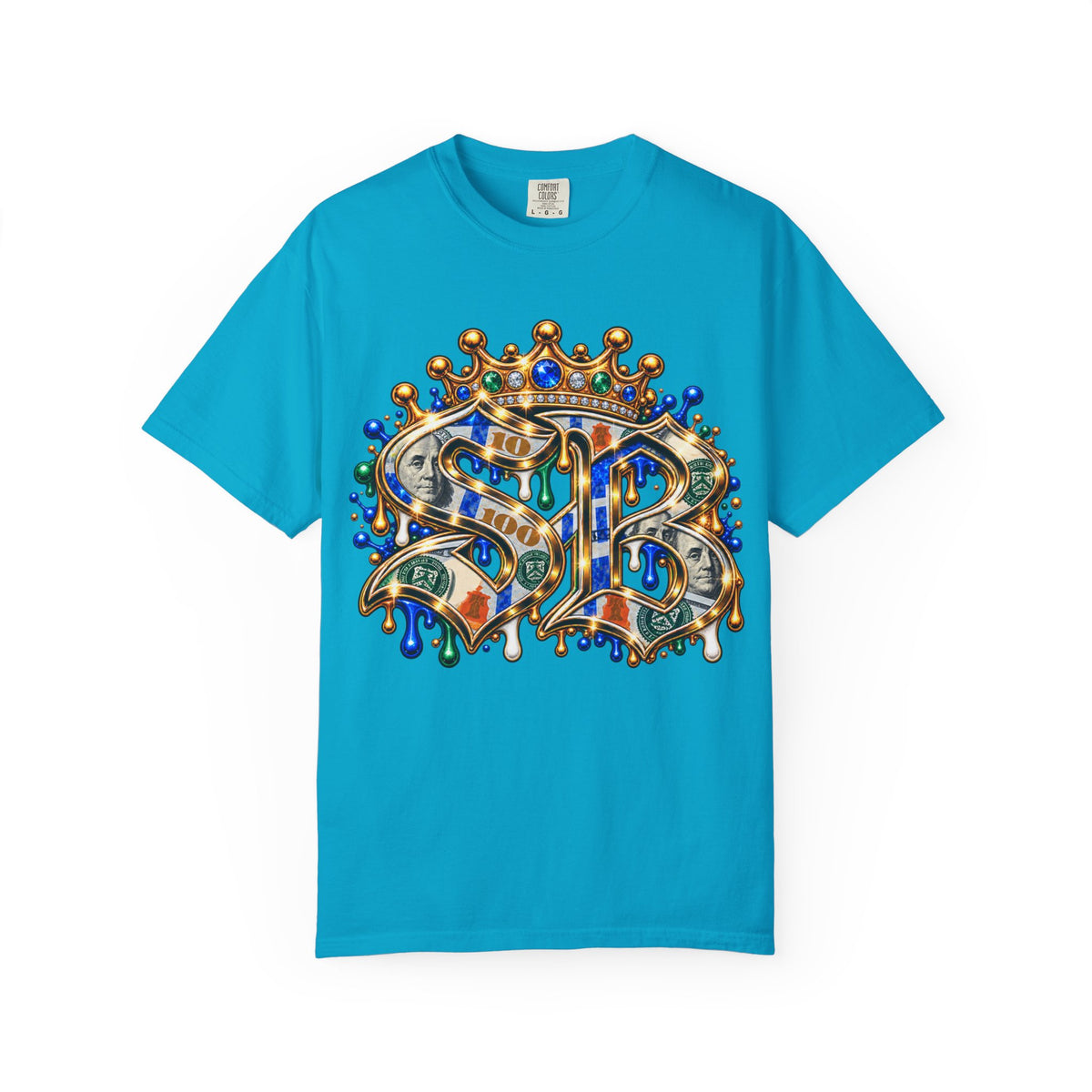 Unisex Garment-Dyed T-SHIRT- HUSTLE MODE/SB CROWN LOGO-SCUMMIEBEARZ™
