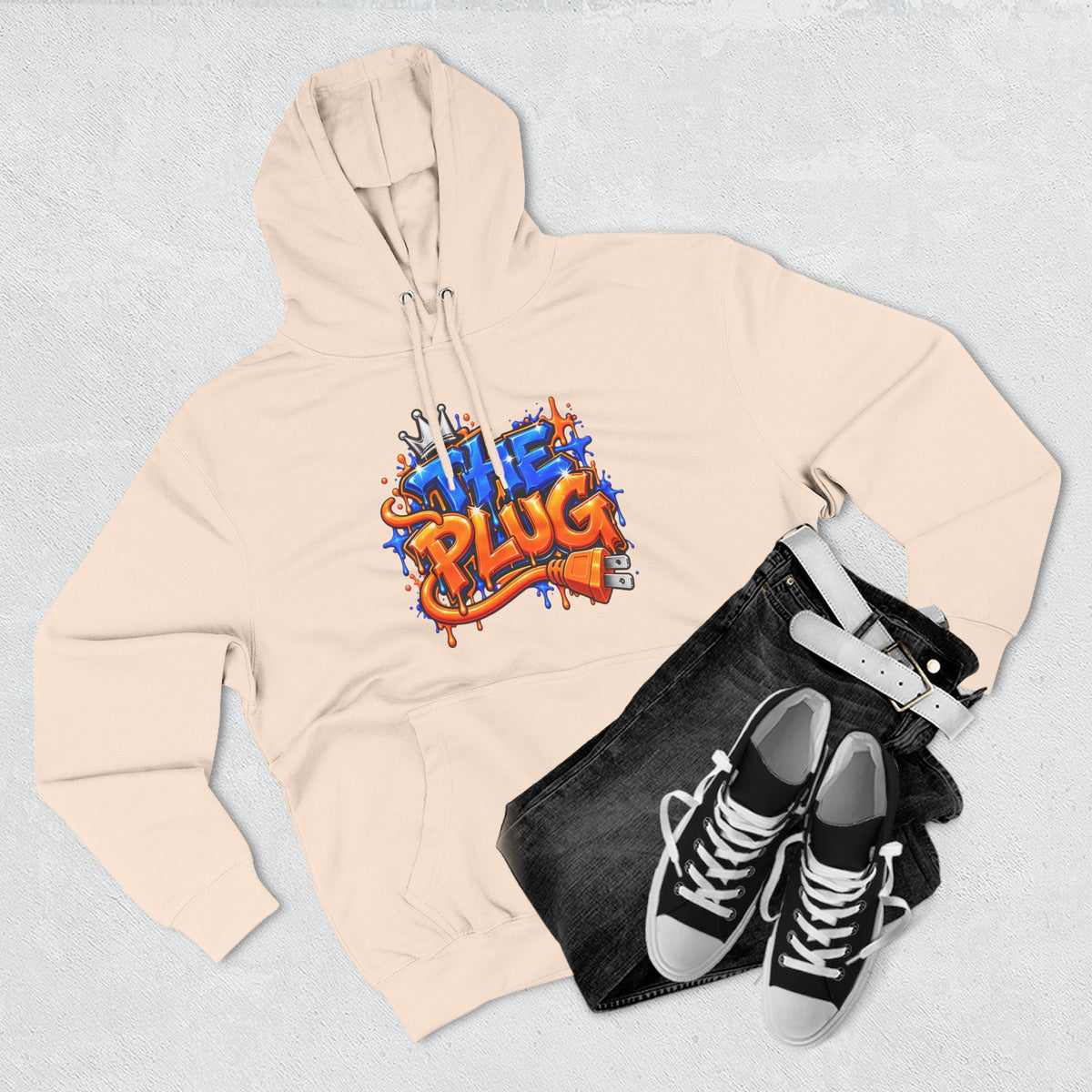 Three-Panel Fleece Hoodie-THE PLUG-SCUMMIEBEARZ™️