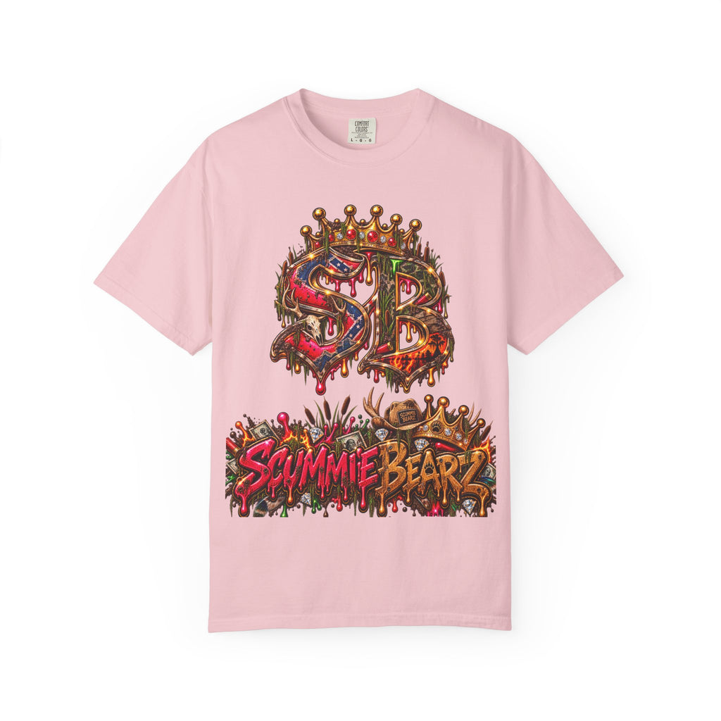 Unisex Garment-Dyed T-shirt-HILLBILLY CROWN SB LOGO HILLBILLY -SCUMMIEBEARZ™