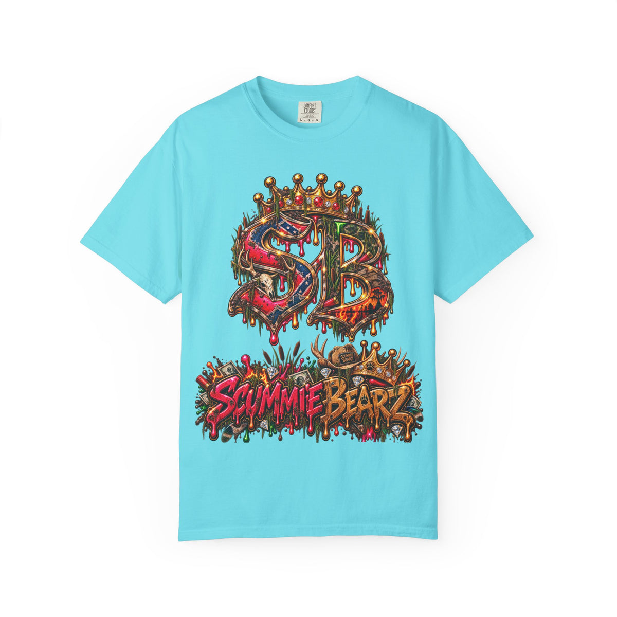 Unisex Garment-Dyed T-shirt-HILLBILLY CROWN SB LOGO HILLBILLY CASINO -SCUMMIEBEARZ™