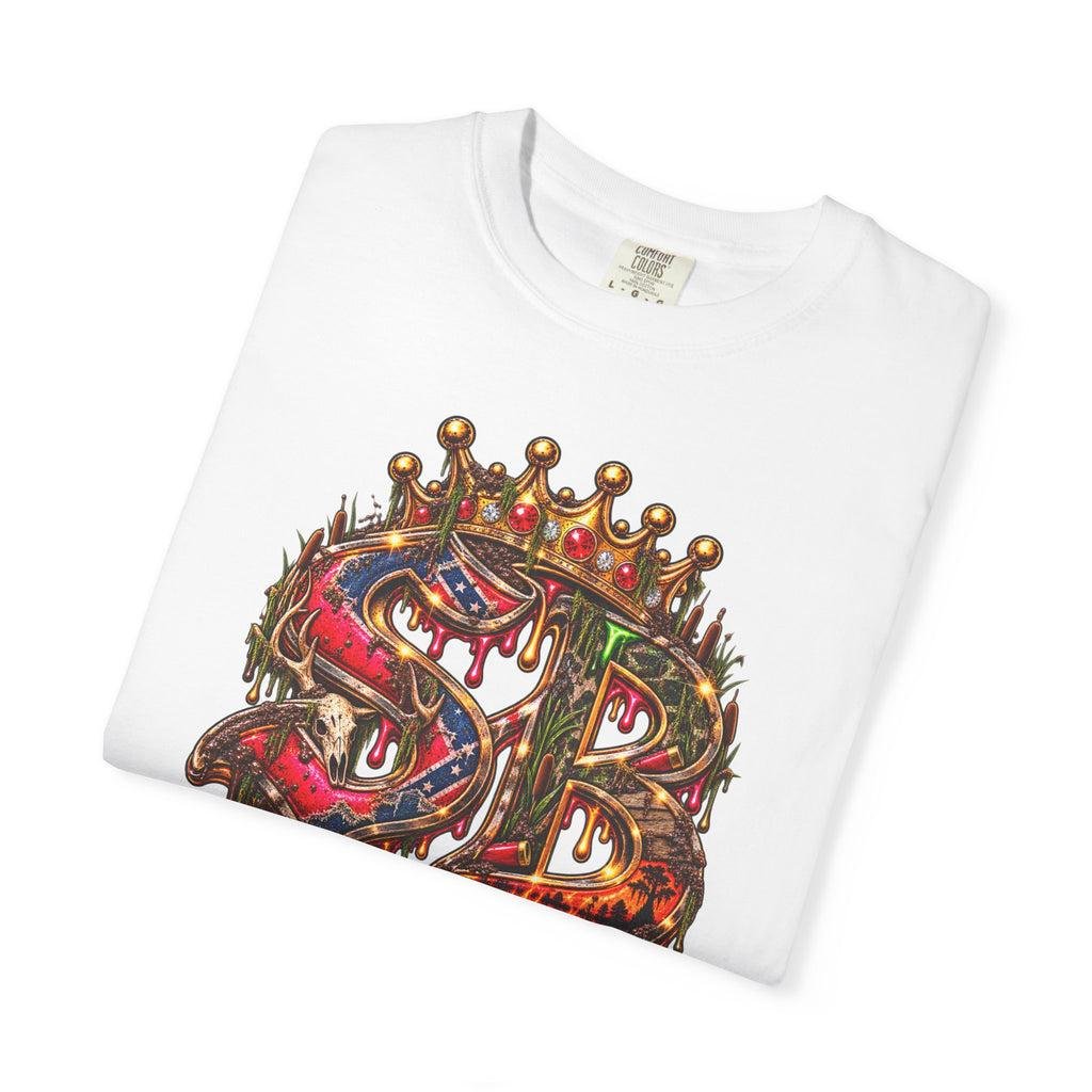 Unisex Garment-Dyed T-shirt-HILLYBILLY CROWN SB LOGO HILLBILLY -SCUMMIEBEARZ™