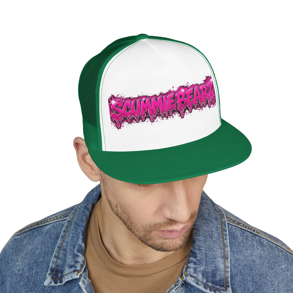 5 Panel Trucker Cap-PINK SCUMMIEBEARZ LOGO-SCUMMIEBEARZ™
