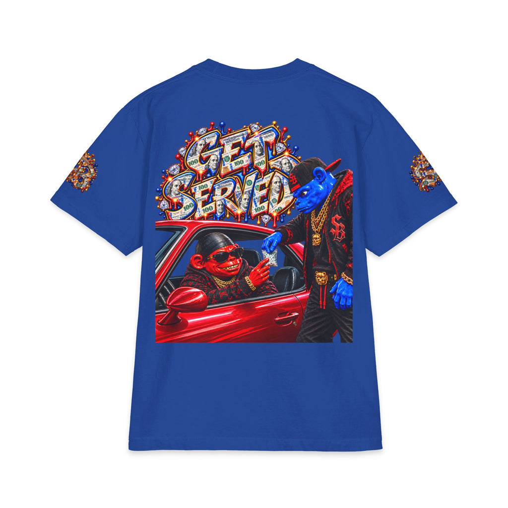 Get Served Red/Blue Remix | SCUMMIEBEARZ™ Shaka Wear Heavyweight Tee