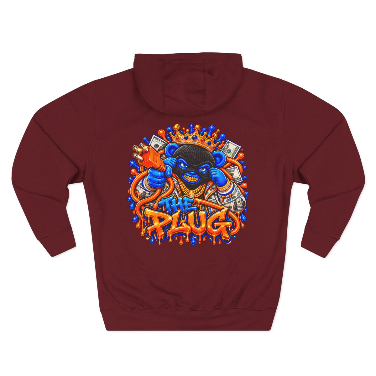 Three-Panel Fleece Hoodie-THE PLUG-SCUMMIEBEARZ™️