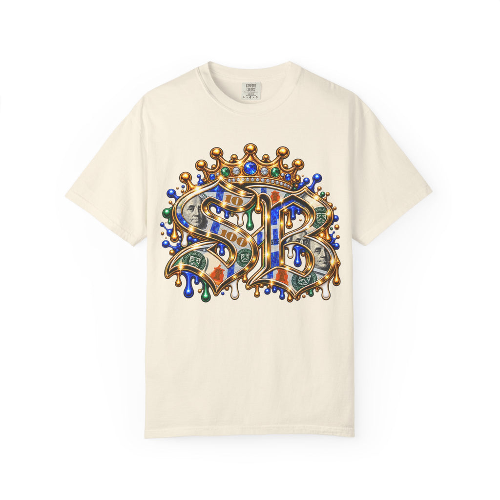 Unisex Garment-Dyed T-SHIRT-BLUE MONEY GLOCK/SB LOGO-SCUMMIEBEARZ™