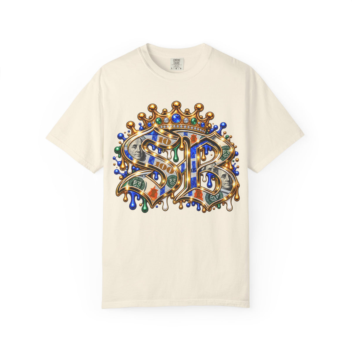 Unisex Garment-Dyed T-SHIRT-BLUE MONEY GLOCK/SB LOGO-SCUMMIEBEARZ™