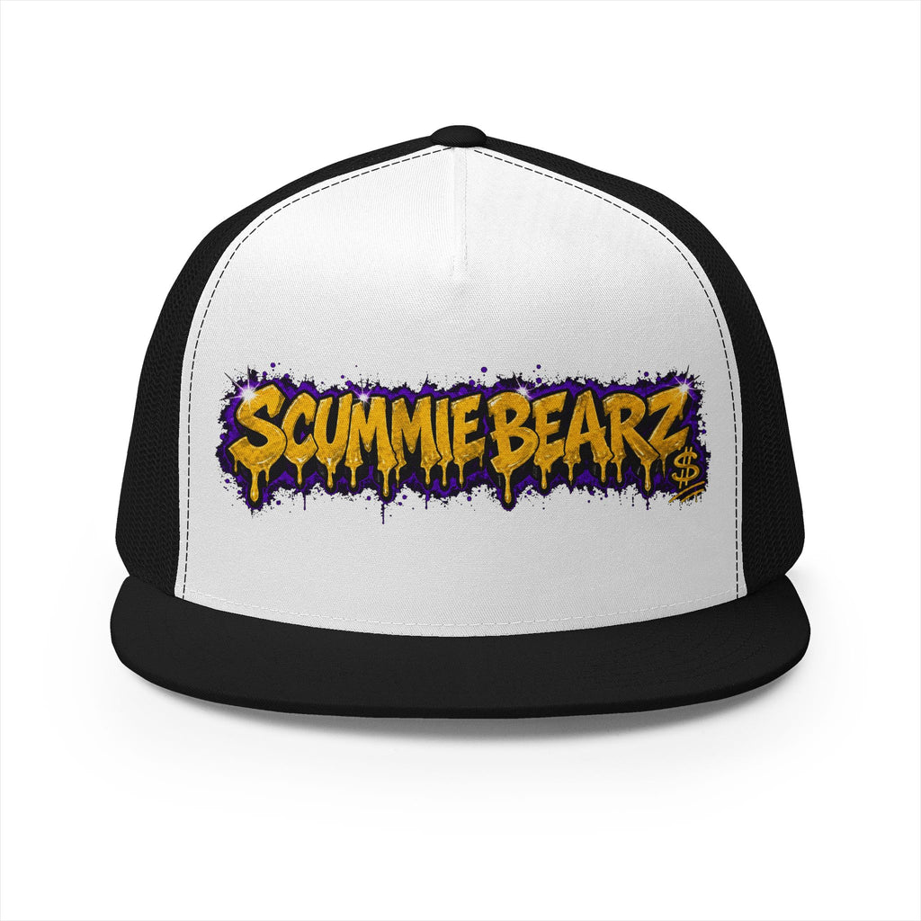 5 Panel Trucker Cap-GOLD/PURPLE SCUMMIEBEARZ LOGO-SCUMMIEBEARZ™