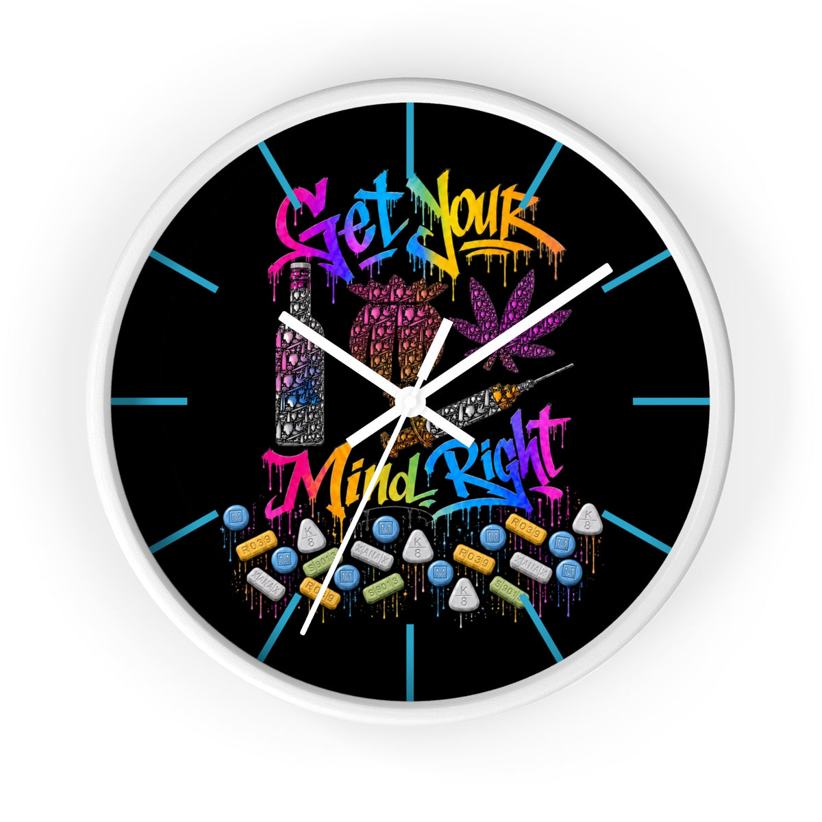 Wall Clock -Get your mind right-SCUMMIEBEARZ™️