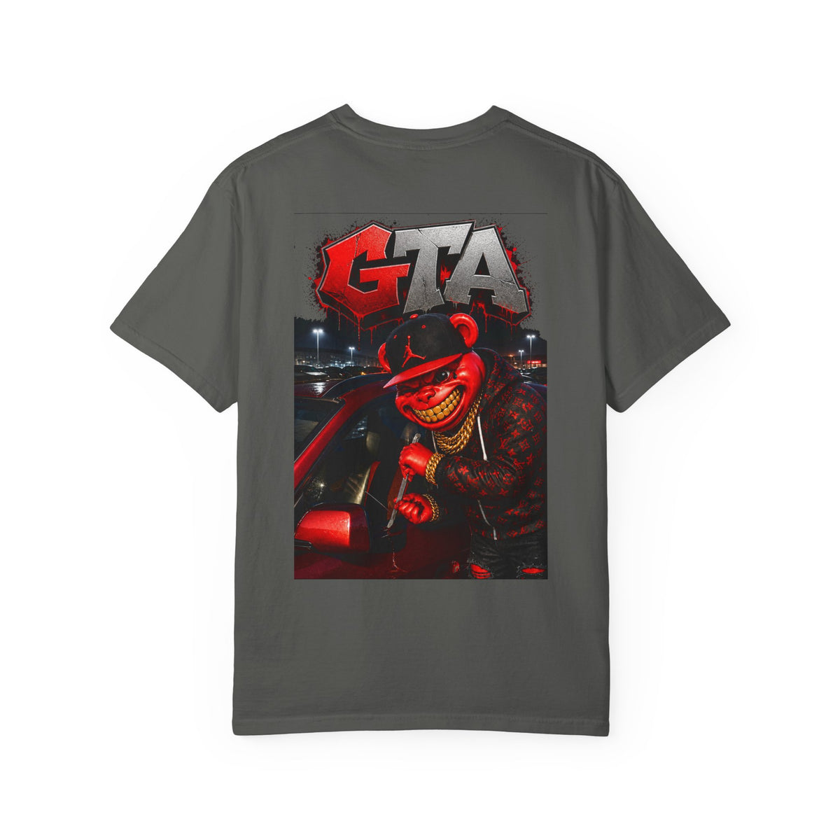 Unisex Garment-Dyed T-shirt-FOUND IT, FLOORED IT GTA SCUMMMIE GRAPHIC DESIGN -SCUMMIEBEARZ™