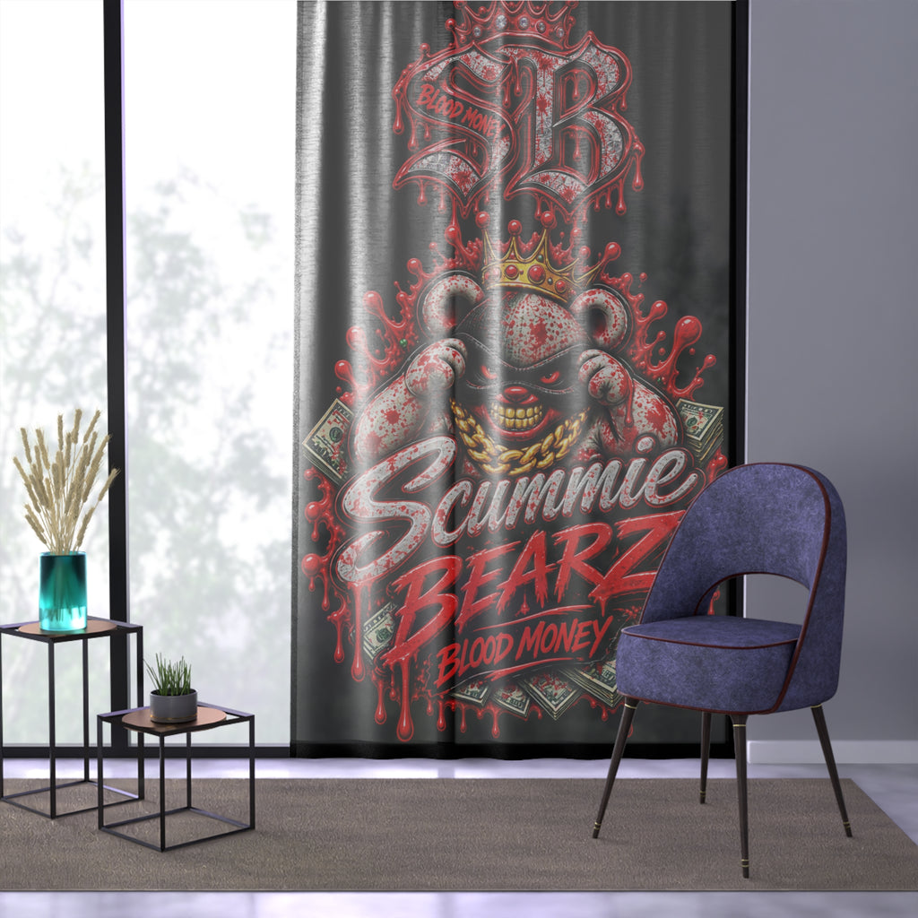 Window Curtain-Blood Money Logo-SCUMMIEBEARZ™