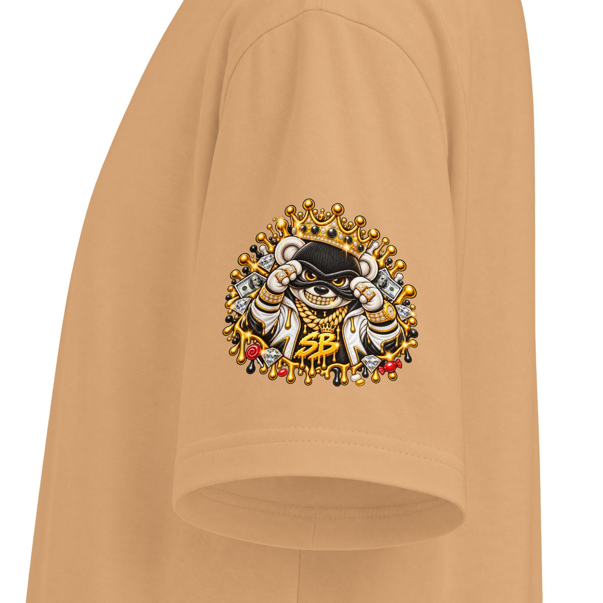 Like Stealing Candy from a Baby — White & Gold Edition | SCUMMIEBEARZ™ Shaka Wear Heavyweight Tee