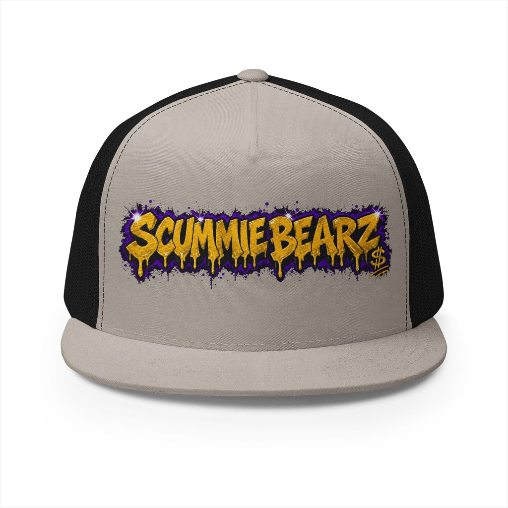 5 Panel Trucker Cap-GOLD/PURPLE SCUMMIEBEARZ LOGO-SCUMMIEBEARZ™