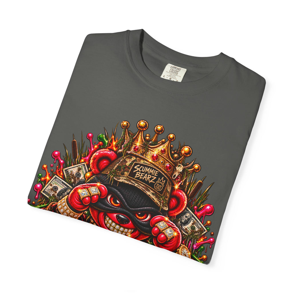 Unisex Garment-Dyed T-shirt-HILLBILLY cROWN MASK/GLOCK LOGO-SCUMMIEBEARZ™️