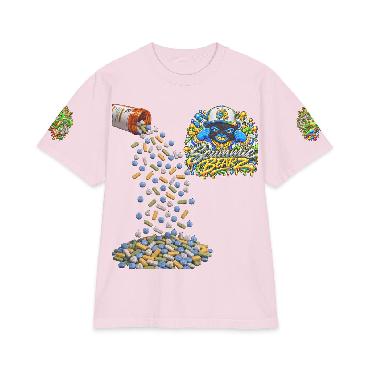 Unisex Max Heavyweight Short Sleeve-GET YOUR MIND RIGHT GREEN/BLUE REMIX-SCUMMIEBEARZ™️