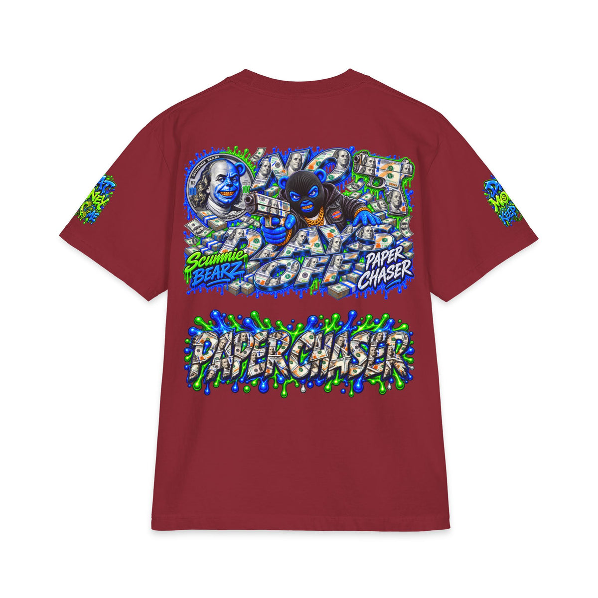 No Days Off Green Remix | SCUMMIEBEARZ™ Shaka Wear Heavyweight Tee