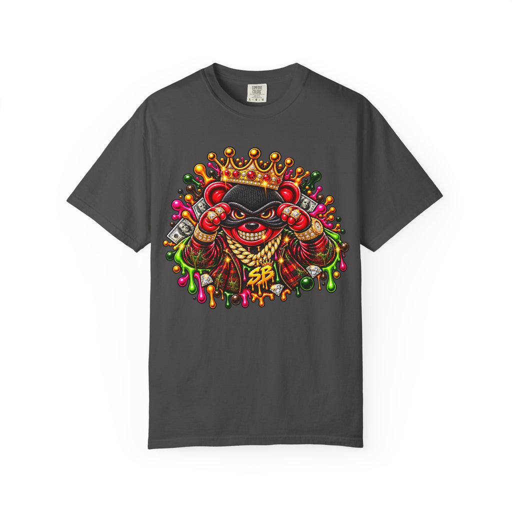 Unisex Garment-Dyed T-shirt-RED CROWN MASK LOGO MULTI COLOR GLOCK -SCUMMIEBEARZ™