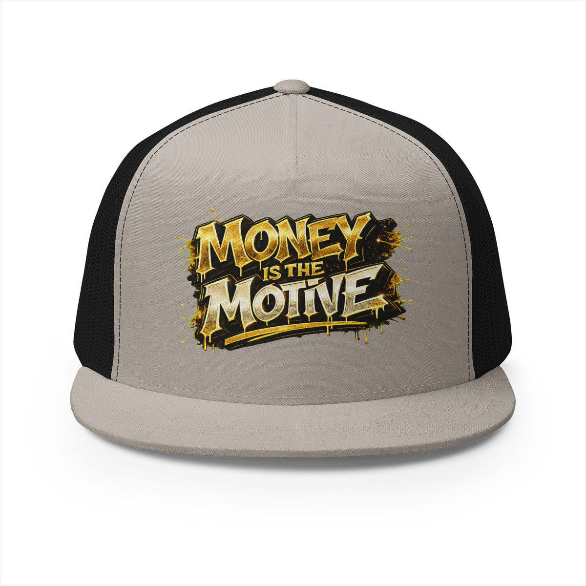 5 Panel Trucker Cap-GOLD MONEY IS THE MOTIVE-SCUMMIEBEARZ™