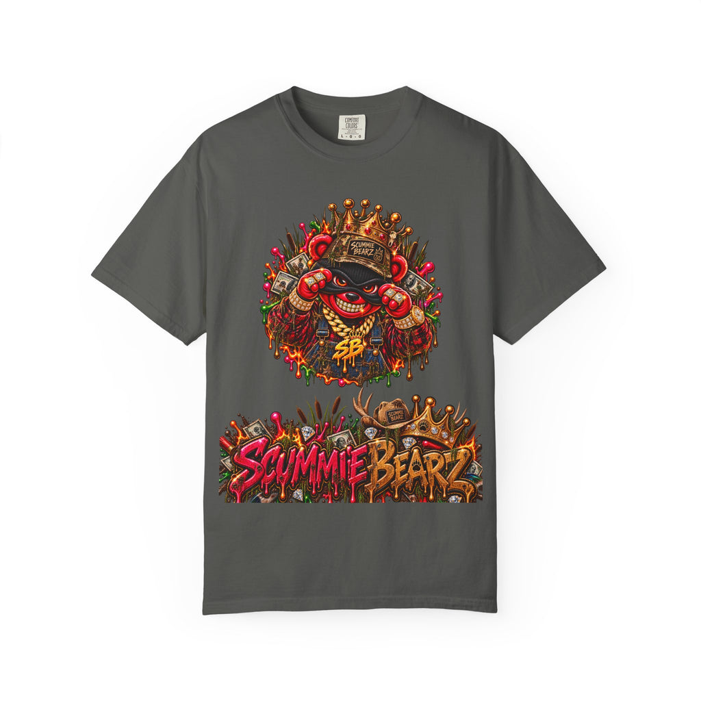 Unisex Garment-Dyed T-shirt--HILLBILLY WORLD TOUR/CROWN SB LOGO-SCUMMIEBEARZ™️