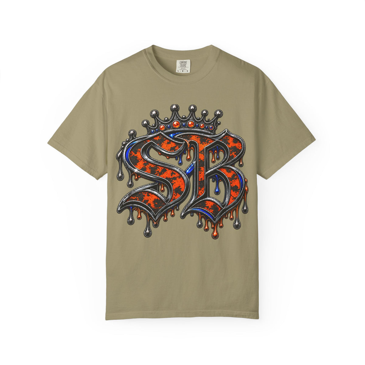 Unisex Garment-Dyed T-shirt-SB CROWN LOGO STRESS BOX LOCKED UP COLLECTION-SCUMMIEBEARZ™