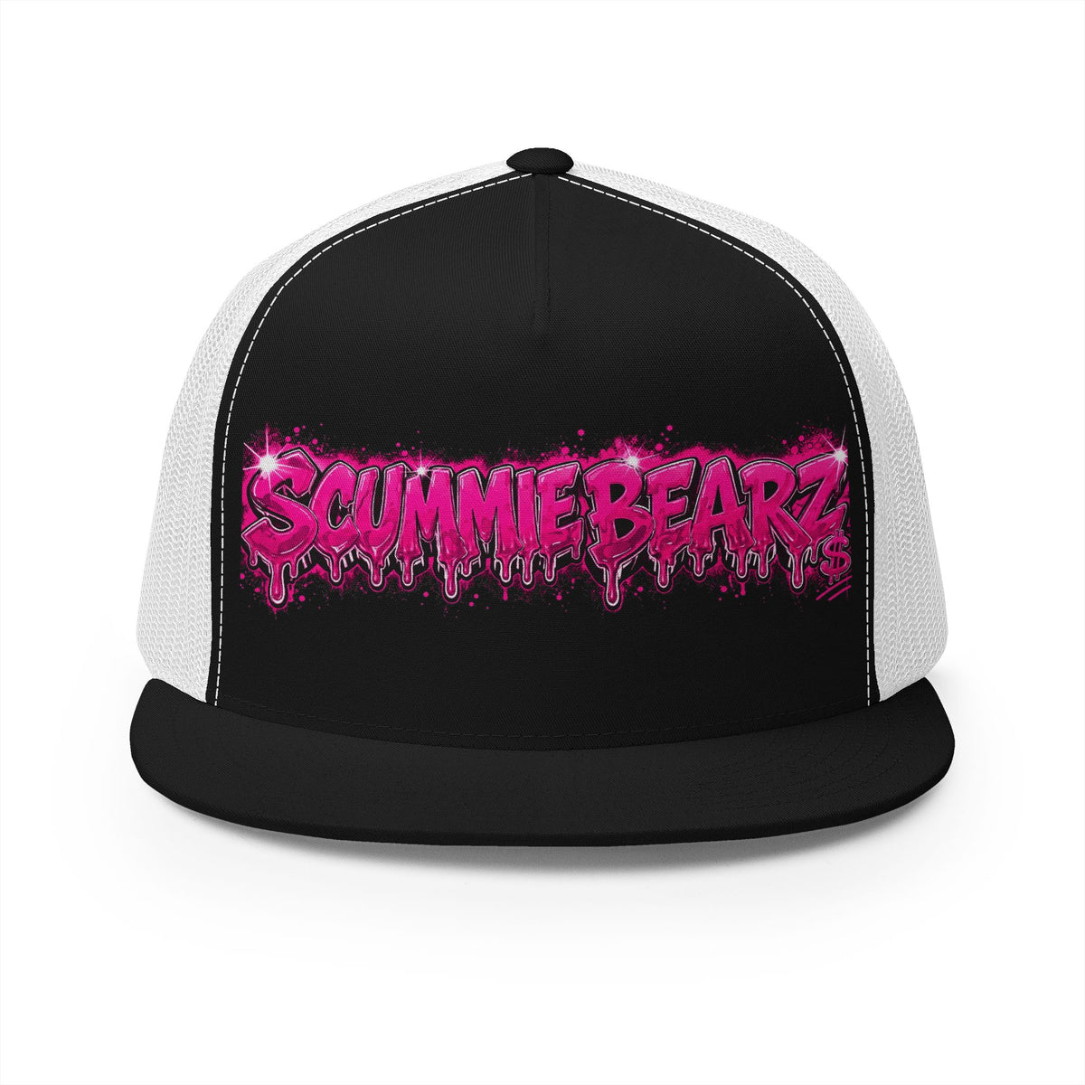 5 Panel Trucker Cap-PINK SCUMMIEBEARZ LOGO-SCUMMIEBEARZ™
