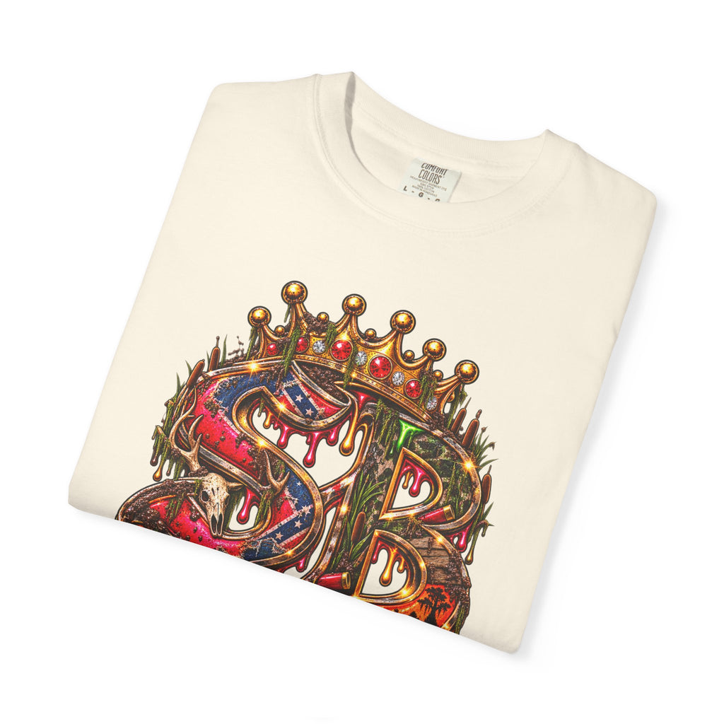 Unisex Garment-Dyed T-shirt--HILLBILLY DEAD OR RICH/SB CROWN LOGO-SCUMMIEBEARZ™️