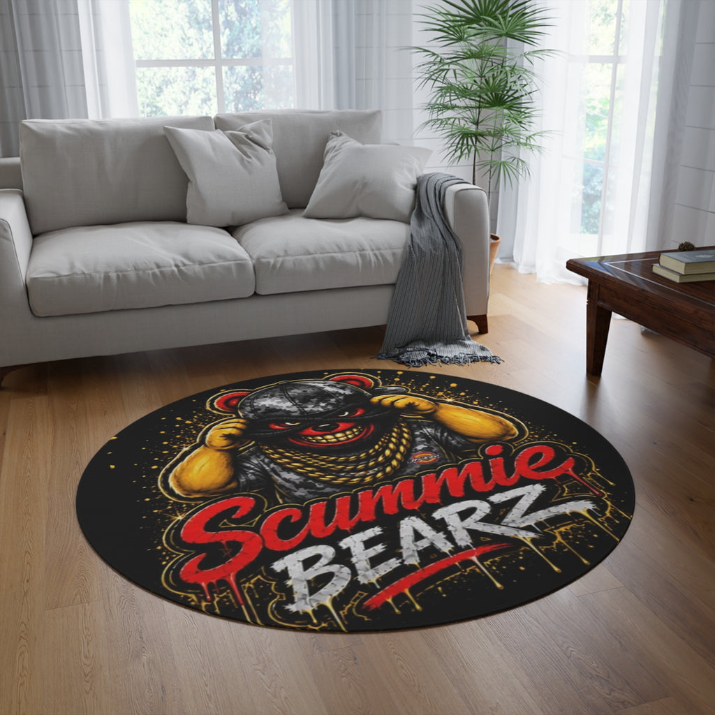 SCUMMIEBEARZ🔴Red Remix Round Rug