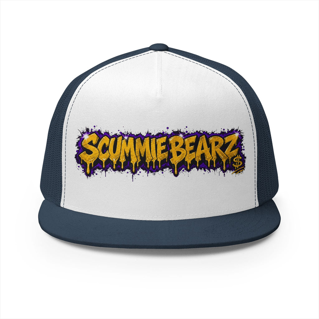 5 Panel Trucker Cap-GOLD/PURPLE SCUMMIEBEARZ LOGO-SCUMMIEBEARZ™